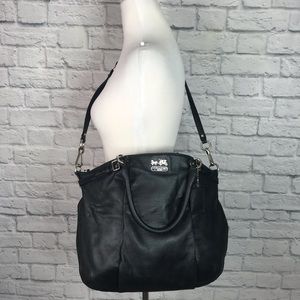 Coach Madison Black Pebbled Satchel Crossbody